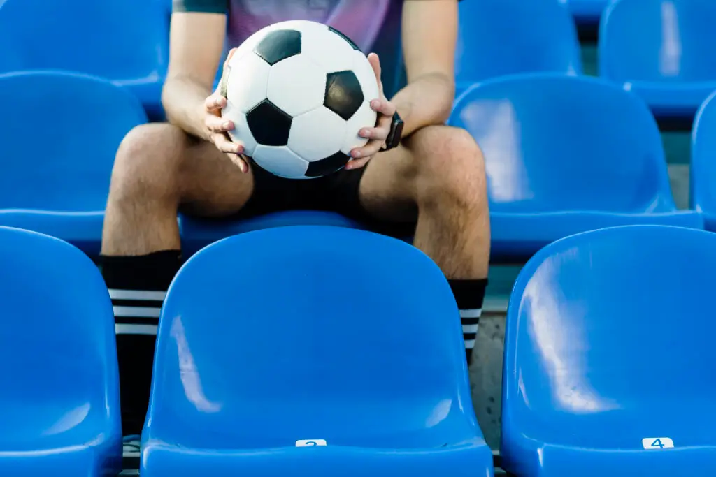 crop soccer player stadium