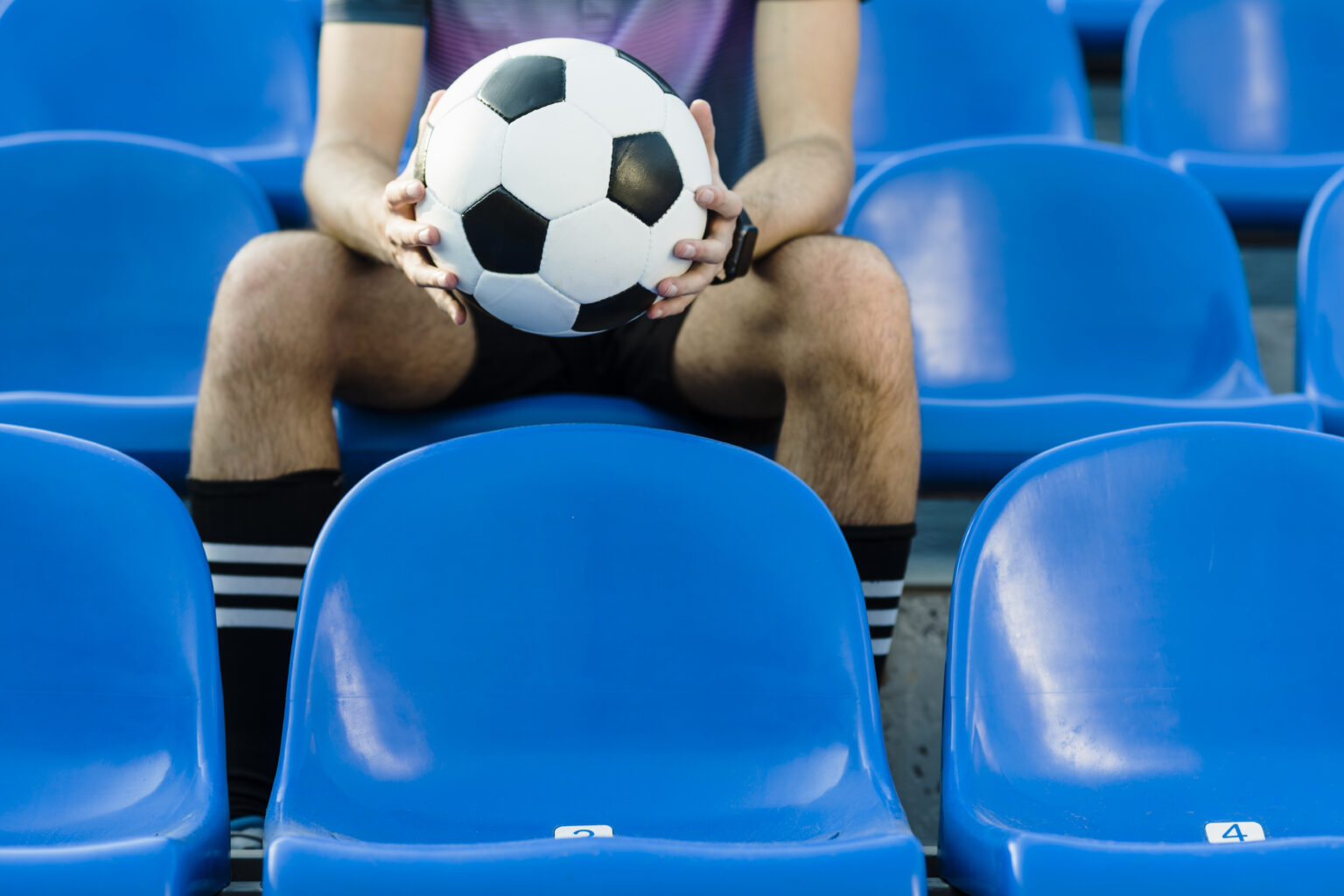 crop soccer player stadium