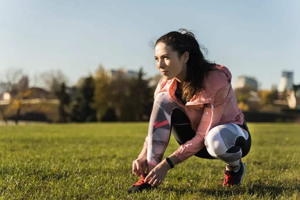 portrait young woman ready training